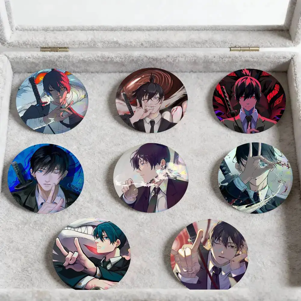 Anime Chainsaw Man Hayakawa Aki Round Badge Lapel Pin Backpack Clothing Jewelry Accessories Gift Brooch