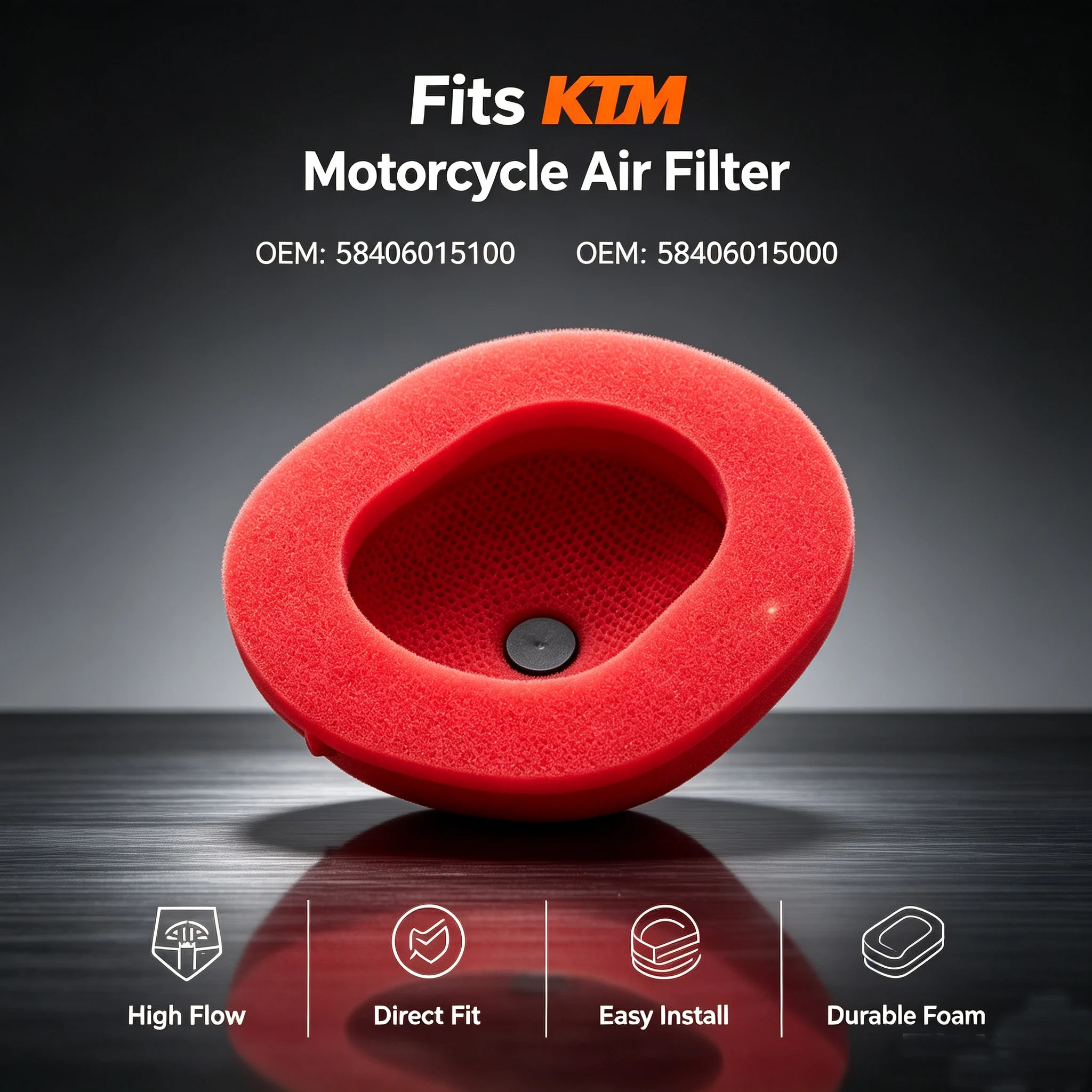 Motorcycle Engine Parts Air Filter Cleaner for KTM 58406015100 58406015000 60 65 400 620 SX Mini XC LC4 R RXC E Duke EGS E Adven