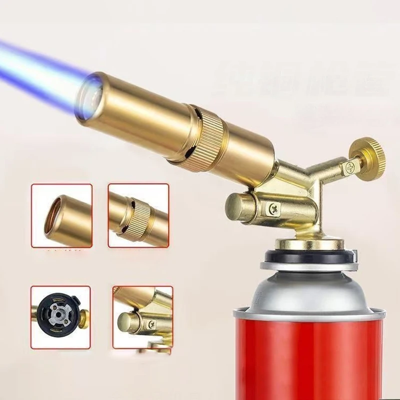 

1Pcs Gold Portable Welding Gas Torch Flame Butane Burner Outdoor Camping BBQ Lighter Flamethrower Kitchen Supplies