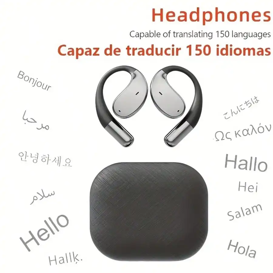 AI Translator Headphones Smart Voice Translation Earbuds 150 Languages Online Translator Bluetooth-Compatible In Ear Headphones Real Time Translator Device For Business Travel And Daily Use view 4