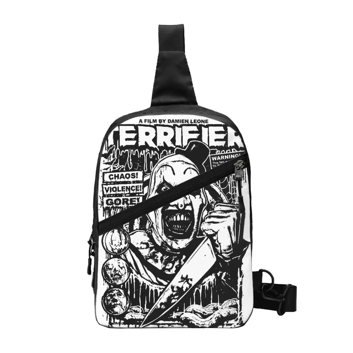 

Terrifier Sling Chest Crossbody Bag Men Casual Horror Movie Halloween Clown Shoulder Backpack for Camping Biking