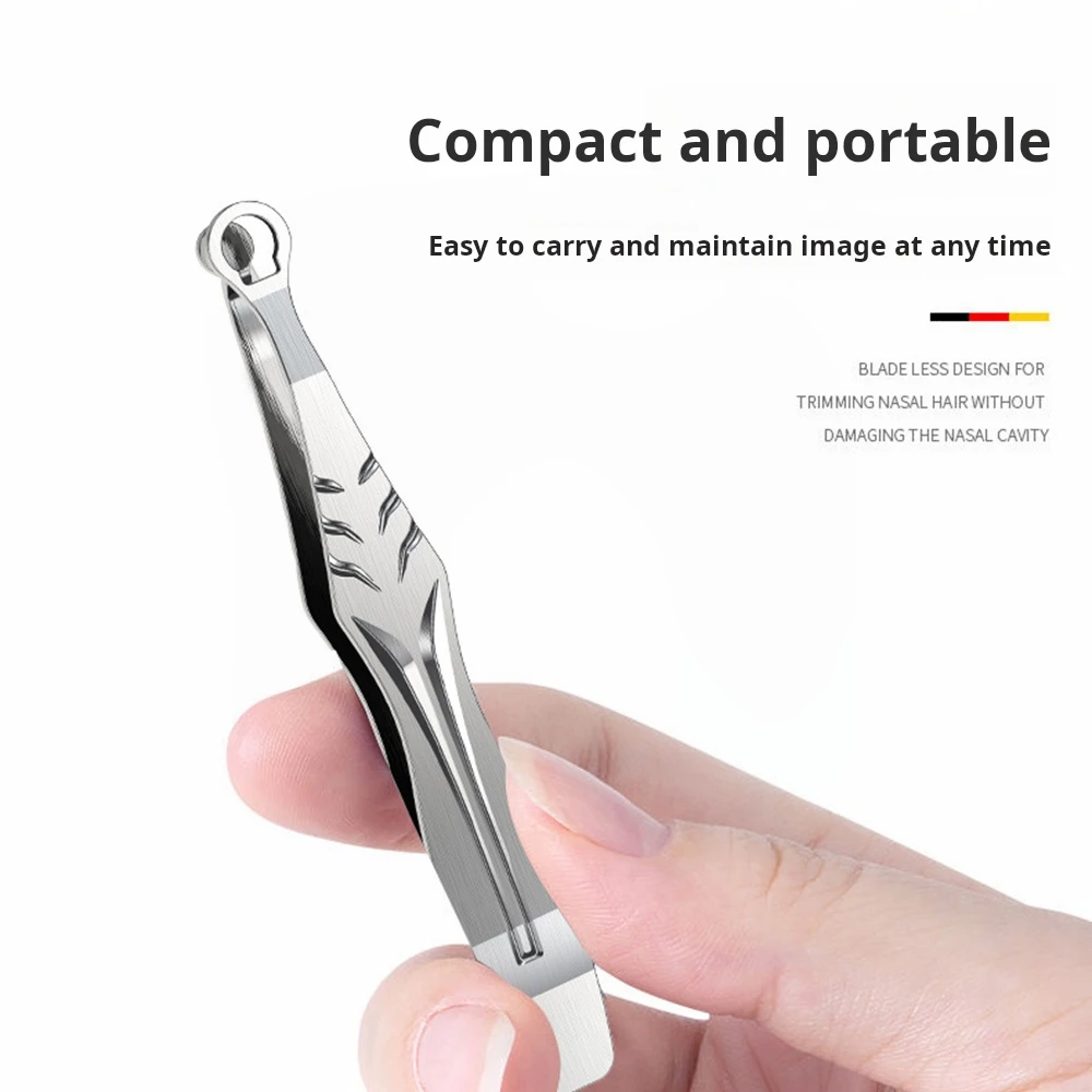 1/3 قطعة من الفولاذ المقاوم للصدأ دليل مستدير الرأس مشبك شعر الأنف السفر المحمولة أداة تنظيف شعر الأنف الحاد