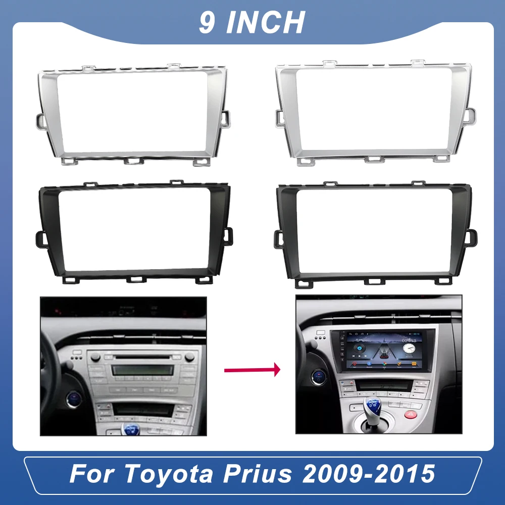 

9 Inch Car Frame Fascia Adapter Canbus Box Decoder for Toyota Prius 2009-2015 Android Radio Dash Fitting Panel Kit