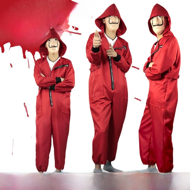 

Красный костюм шута на Хэллоуин, третий сезон, денежный домик Дали, красный шут, цельный костюм для косплея, костюм пар