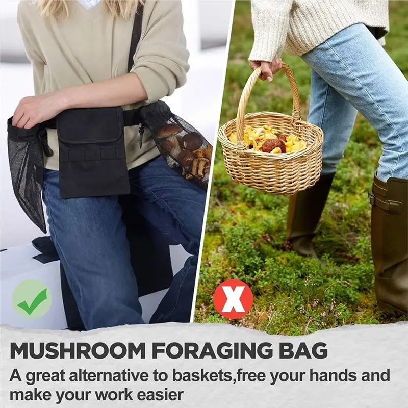 ABDJ-Outdoor Exploration Foraging Belt, Rockhounding Bag With Adjustable Waistband,Sturdy To Wear Around Waist Harvesting