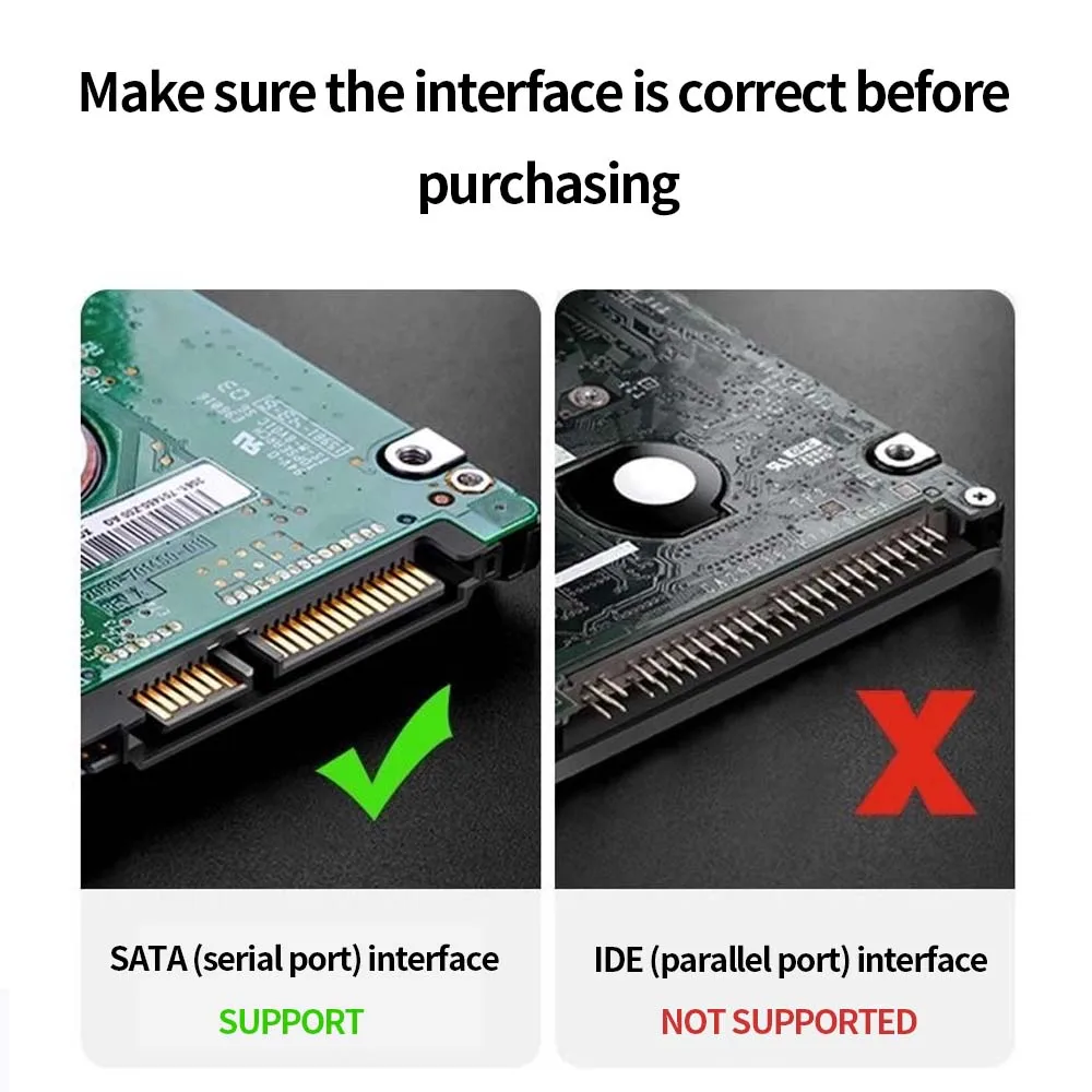 TISHRIC-funda HD externa SSD de 2,5 pulgadas, Sata a Usb 3,0/carcasa de disco duro tipo C/caja/carcasa de hasta 5Gbps