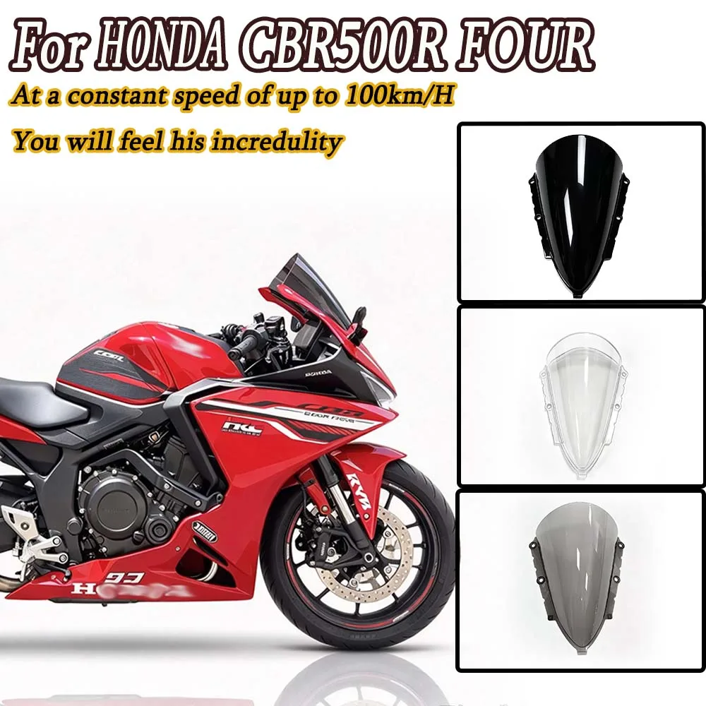 CBR500R Four Cylinder Motorcycle Fairing Upgrade Front Windshield Adjustable Height Racing Style Custom Made Accessory