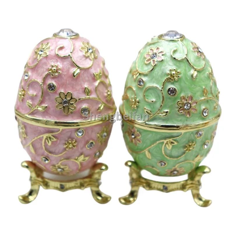 

Easter Egg Faberge egg Hand Painted Trinket Box Small Ornaments to Store Jewelry, Unique Easter Day Gift