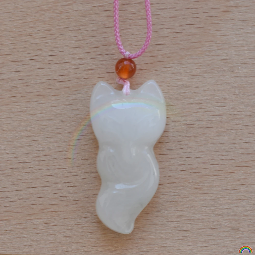 Natural Tianshan Green Fox Pendant, Jade Pendant, Fashionable and Simple Clavicle Chain, Designed by Rwbuy Brand
