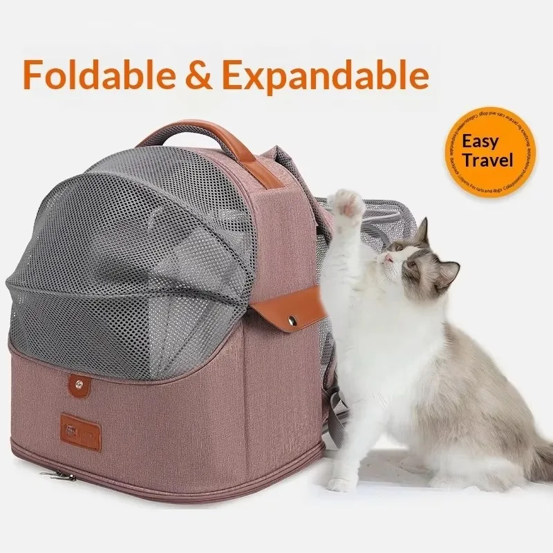 FurStarCat Bag Portable Travel Cat Backpack Breathable Large Capacity Can Be Expanded Pet Backpack Foreign Trade Lightweight Bac