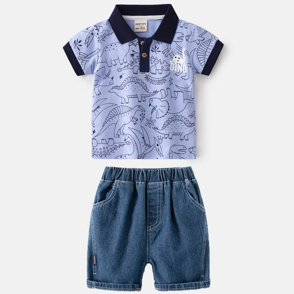 1 2 3 4 5 6 7 anni ragazzi Polo abbigliamento estate manica corta Polo magliette set di abbigliamento per bambini abbigliamento moda per bambini set
