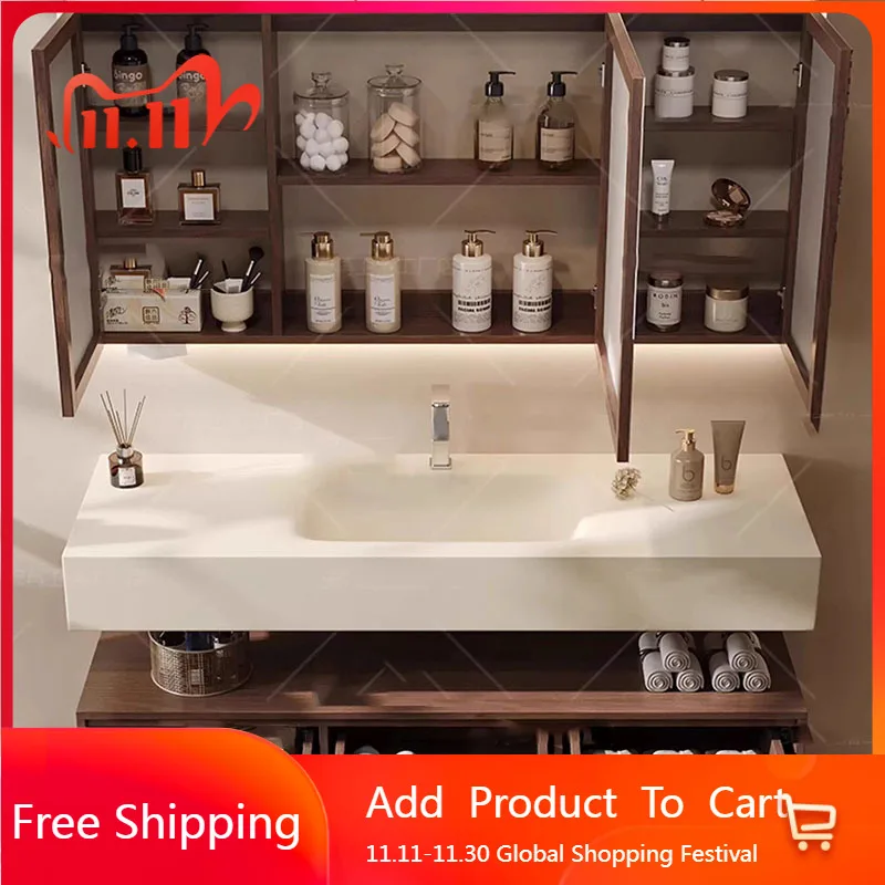 

Wooden Dressers Cupboard Toilet Wall Mirror Corner Makeup Over Decorations Cupboard Skincare China Gabinete Hotel Furniture