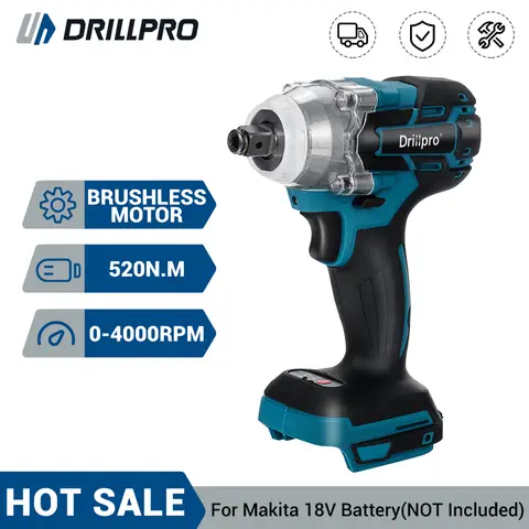 Brushless Impact Wrench 520N.M Drillpro