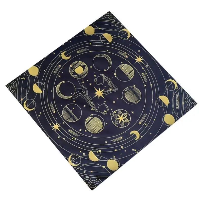 

652F Moonphase Pattern Astrology Tablecloth Tarot Divinations Tablecloth Altars Cloth Divinations Board Game Accessories