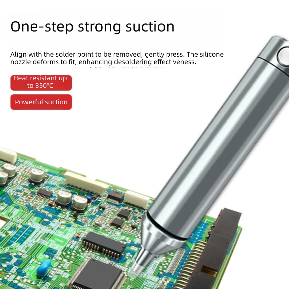 

Durable Aluminum Alloy Solder Sucker Heat-Resistant with Tube Desoldering Pump Powerful Tin Removal Soldering Supplies