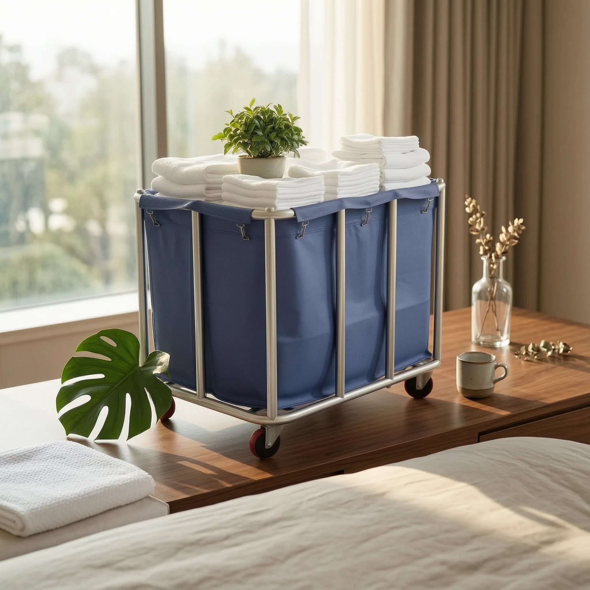 linen-cart-with-wheels-large-laundry-cart-with-bag-trolley-industrial-long-lasting-for-housekeeping-hotels-guest-rooms