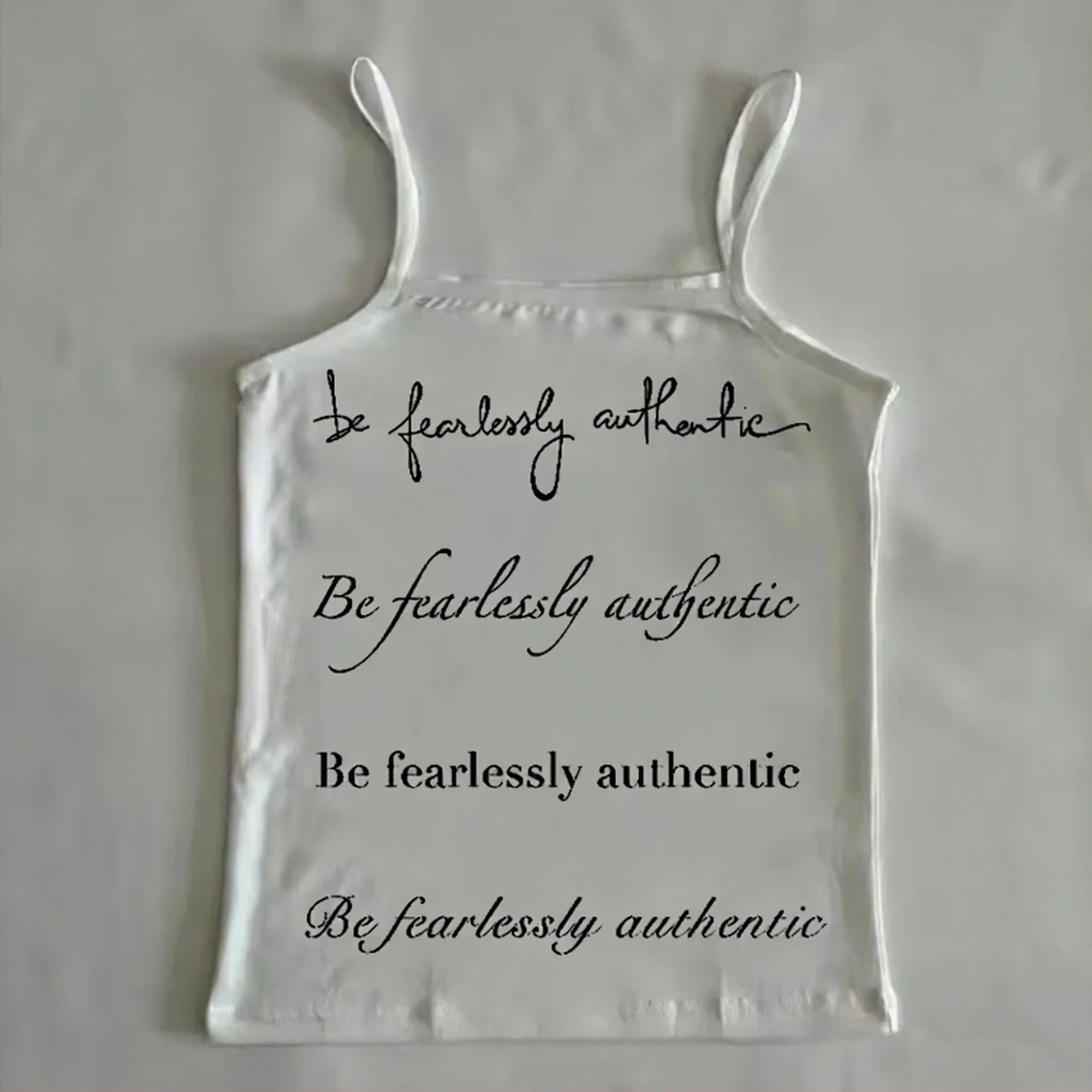 English letter pattern printed fashionable and trendy halter top refreshing and comfortable summer Harajuku retro women's top