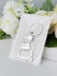 Baptism Souvenir Personalized Foot Shaped Keychain Bottle Opener 1st Birthday Anniversary Gift for Guest Baby Shower Party Favor