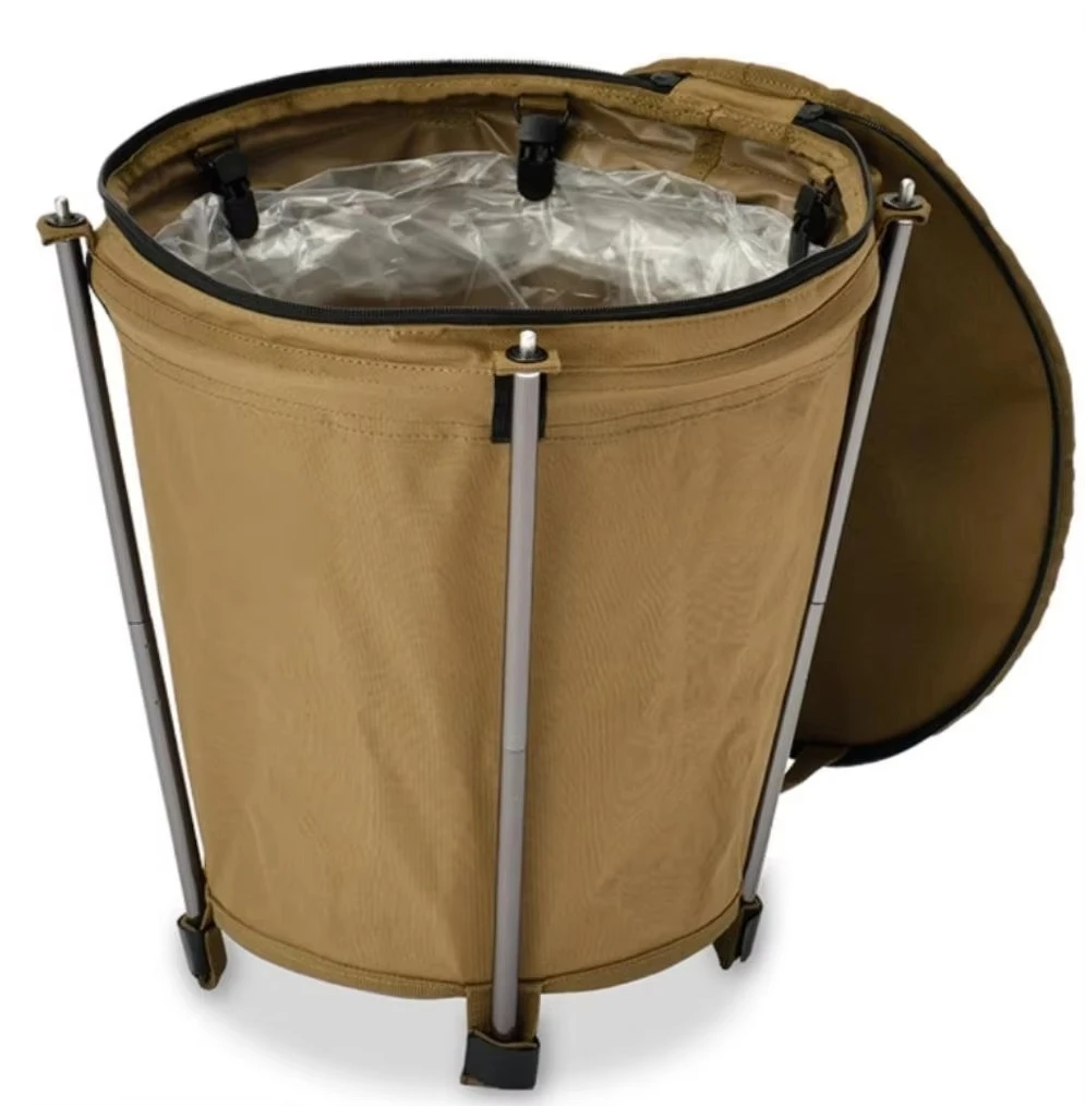 20L Foldable Outdoor Trash Bin, Portable Camping Storage Basket Laundry Hamper for Home Use