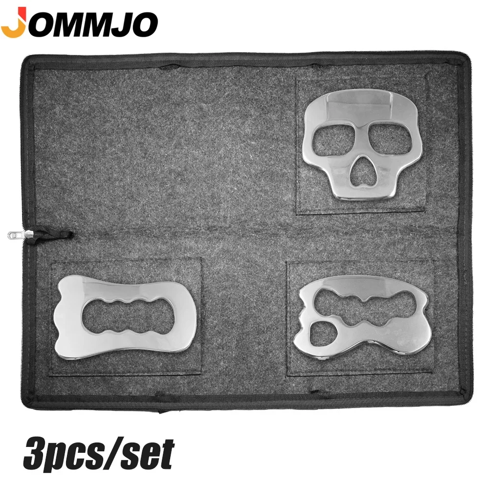 3Pcs Stainless Steel Gua Sha Scraping Massage Tool Set - IASTM Tool Set- Great Soft Tissue Mobilization Tool Physical Therapy