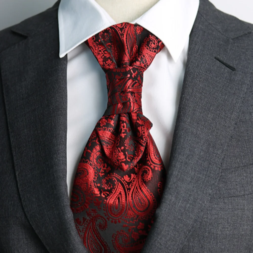 

Luxury Jacquard Floral Neck Ties Ascots Gravatas Business Formal Tie Accessories Bowknot Groom Neck Wear Office