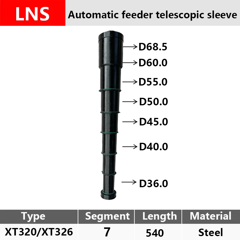 540L Telescopic Sleeve LNS XT320/326 S2 Fedek Automatic Bar Feeder Parts