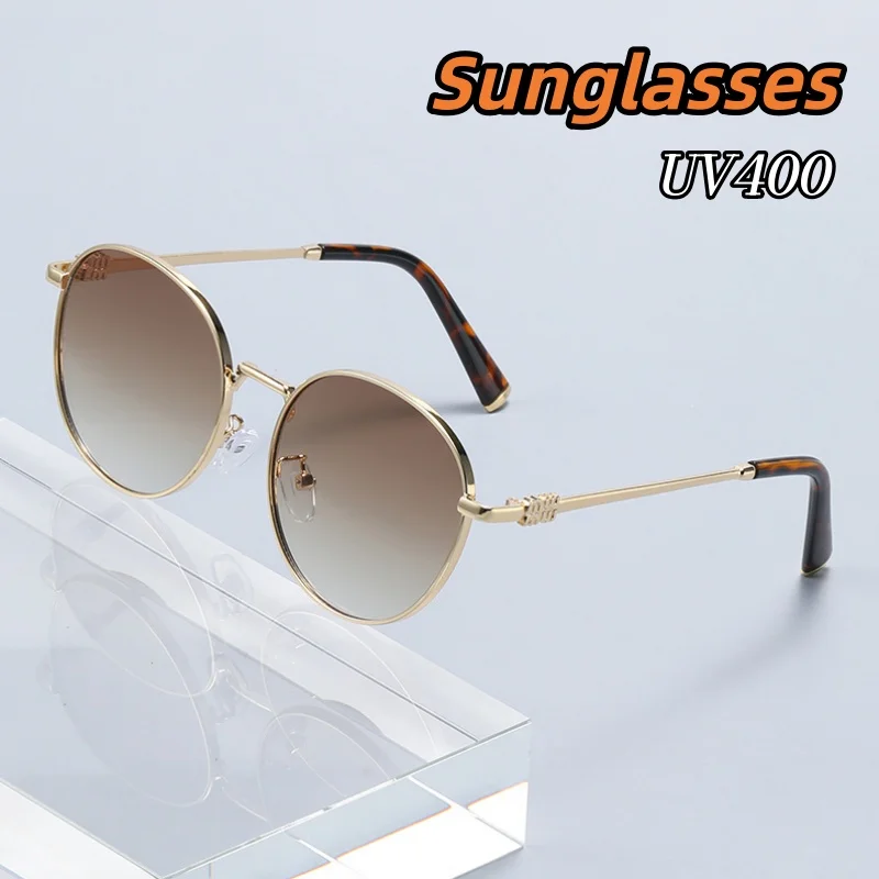 

Unisex Stylish High-end Metal Round Framed Sunglasses UV400 Protection Comfortable Design Protect Eyes Decorative Glasses