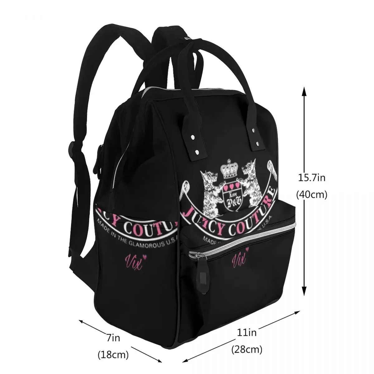 Y2k Juicy Couture Crest Student Backpack School Bag Hiking Travel Daypack for Men Women Bookbag Shoulder Bags