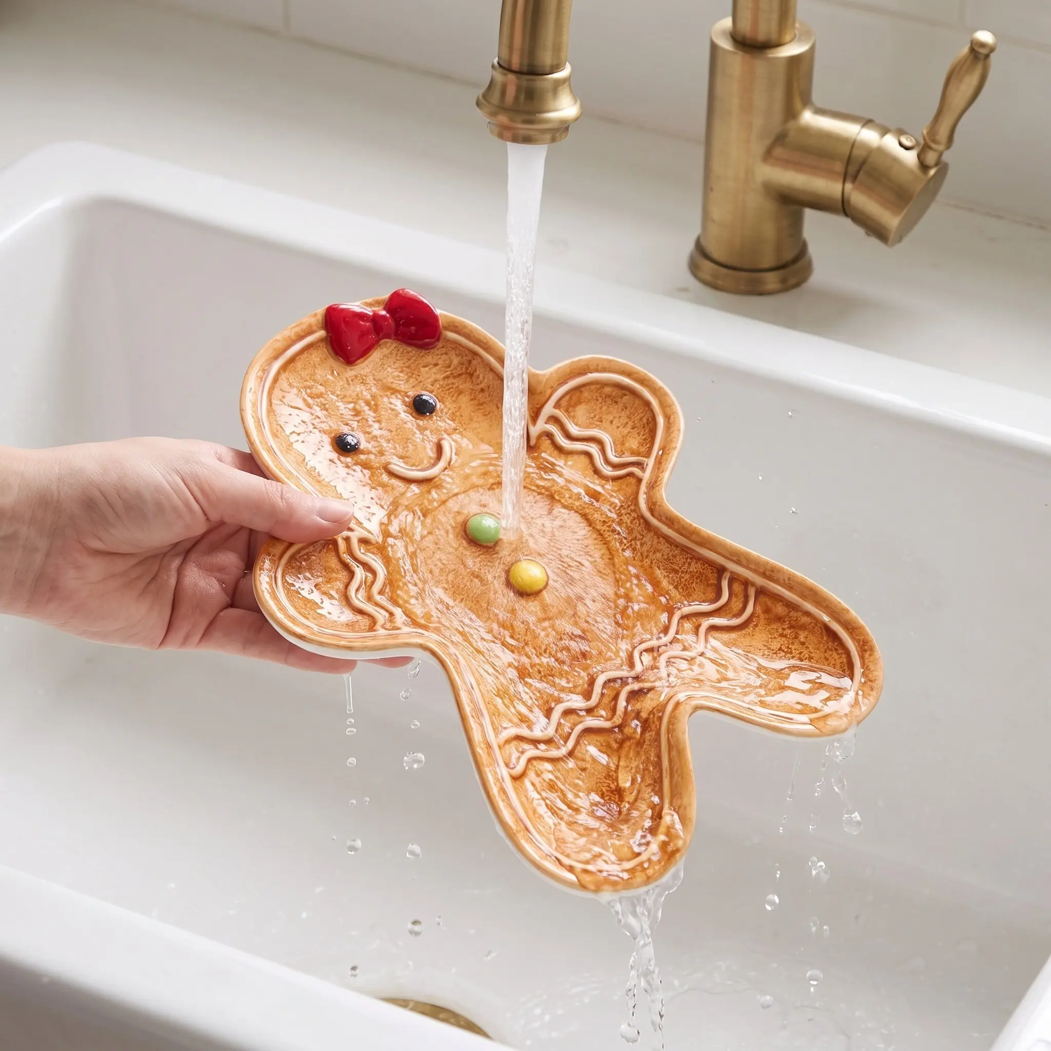 Gingerbread Man Ceramic Plate 9.5