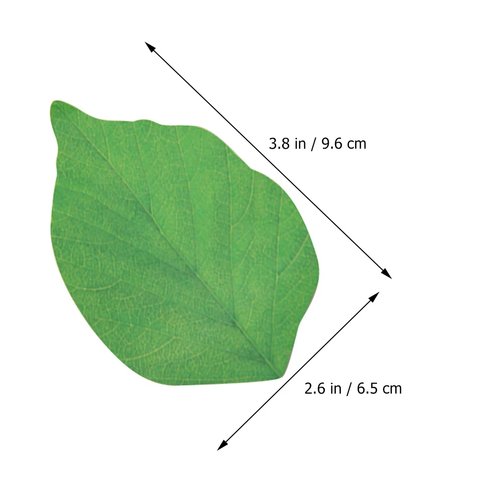 

6 Sets Leaf Shape Green Eye Protection Bookmarks Memo Pads Office Supplies Student Notepads Easy Use No Residue