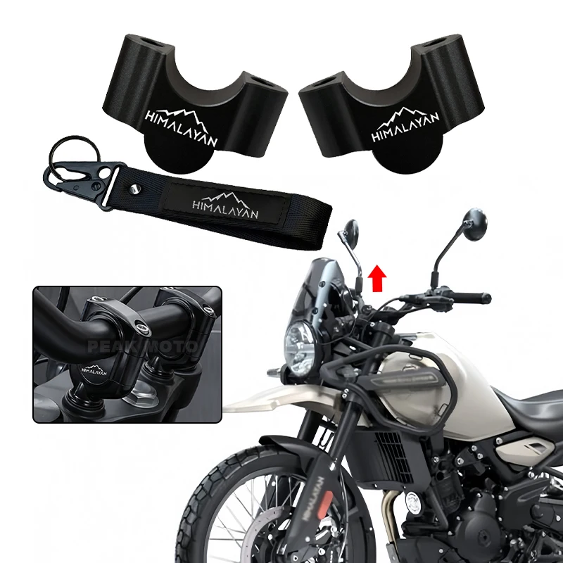 New 2026 Premium Pull-Back Handlebar Risers Handle Bar Clamp Extend Adapter For Himalayan 450 Himalayan450 2024 2025 Key Strap