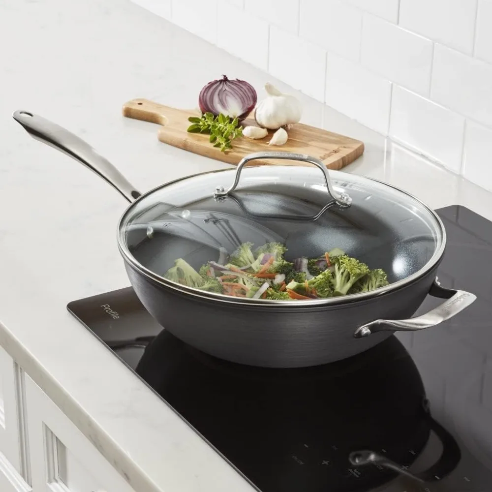 مقلاة Cuisinart GreenGourmet مقاس 12 بوصة بأكسيد صلب غير لاصقة مع غطاء زجاجي #4