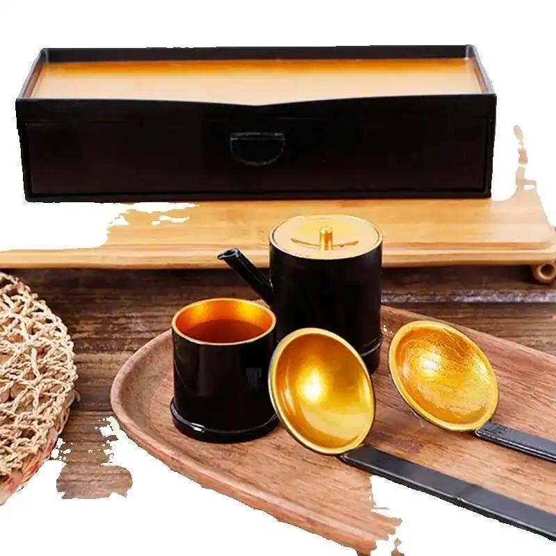 Caja de palillos de laca, olla para salsa de soja, cuchara para condimentos, mango largo, fideos Lamian para el hogar, pegamento plástico pequeño