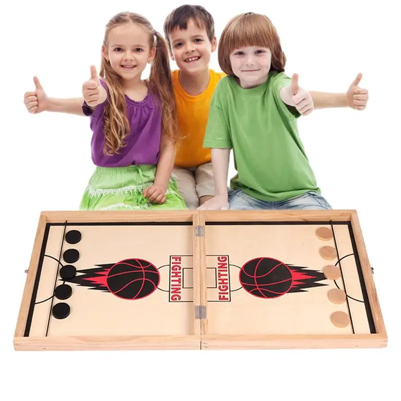 Fast Sling Puck Board Game Foldable Rapid Sling Table Parent-child Interactive Toy Fast Sling Puck Board Game Toys For Children