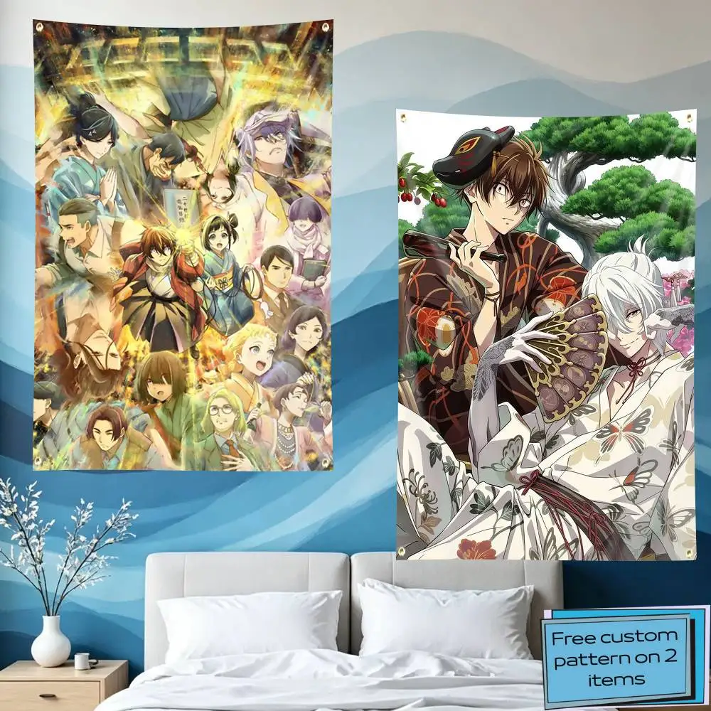 Kihachi Anime Sparks of Tomorrow Flag Tapestry Banner for Bedroom Living Room Outdoor Camping Custom Supported