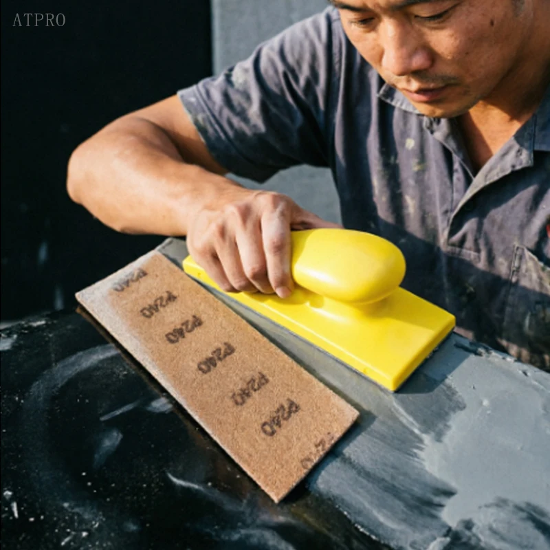 70x198mm Hook And Loop Hand Sanding Block Manual Dry Sandpaper Holder for Car Putty Wood Wall Grinding Pad