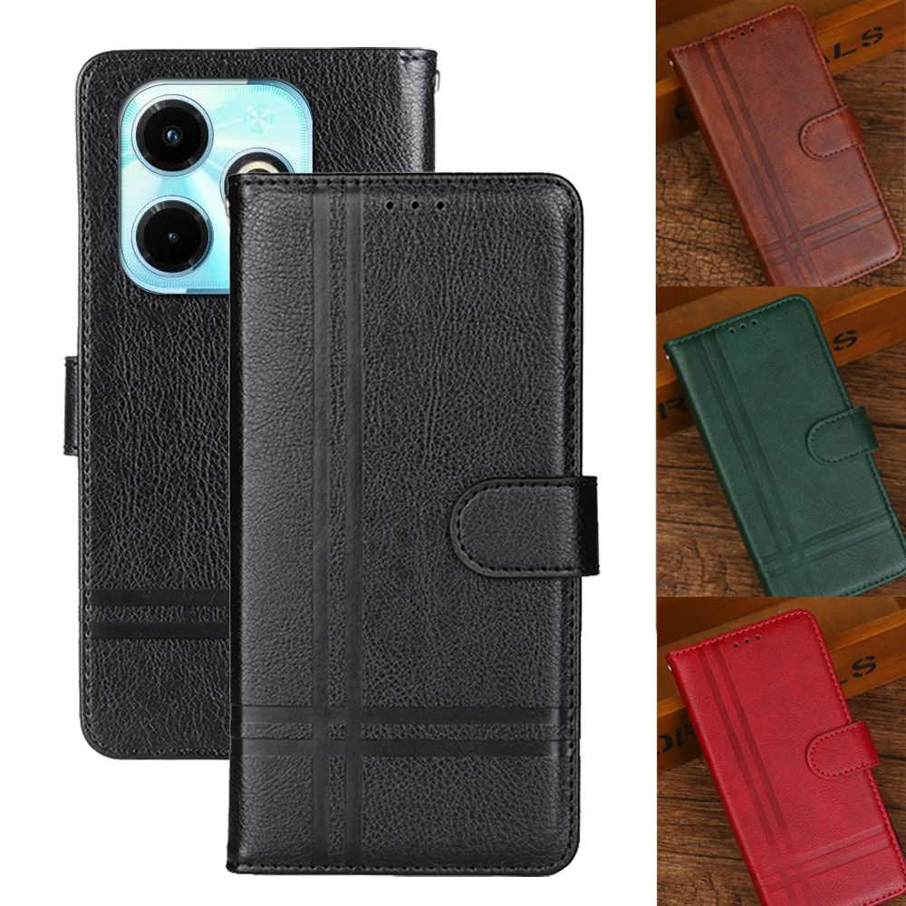 For Infinix Hot 40i Cover Flip Wallet Book For Coque Infinix Hot40i Infinix Hot40 i X6528B Leather Protective Phone Case Fundas