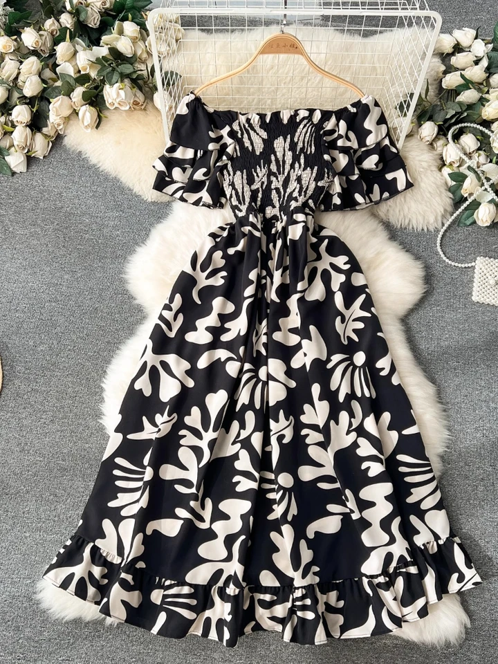 casual midi dress summer Women's Dress - Casual Boho Midi Dress