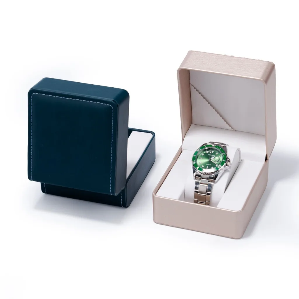 Jewelry Storage Box Rounded Corner Pu Leather Watch Box Single Slot Watch Case Brushed Watch Storage Box For Jewelry Storage