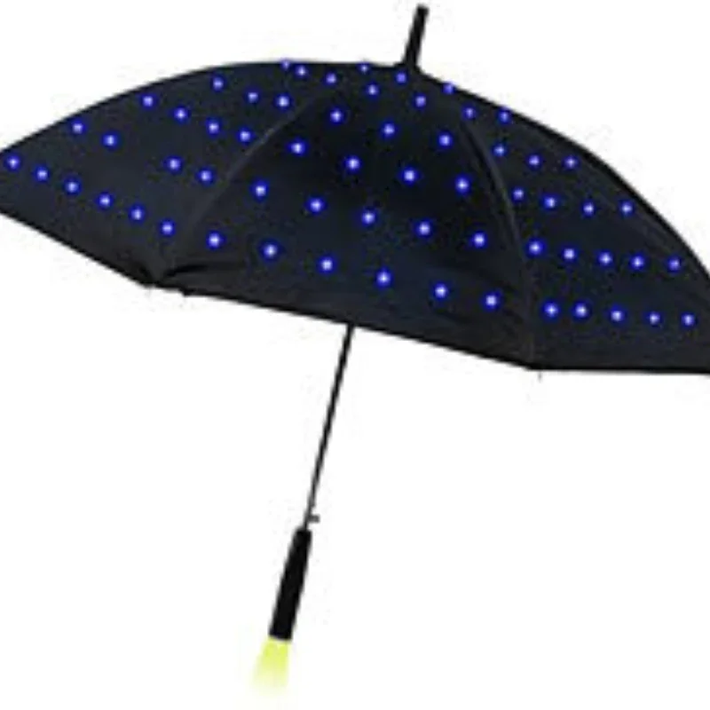 LED Light UV Umbrella, Flashlight Function, Luminous Decorative Umbrella, Photography Stage Performance Decor，Light-Up Umbrella