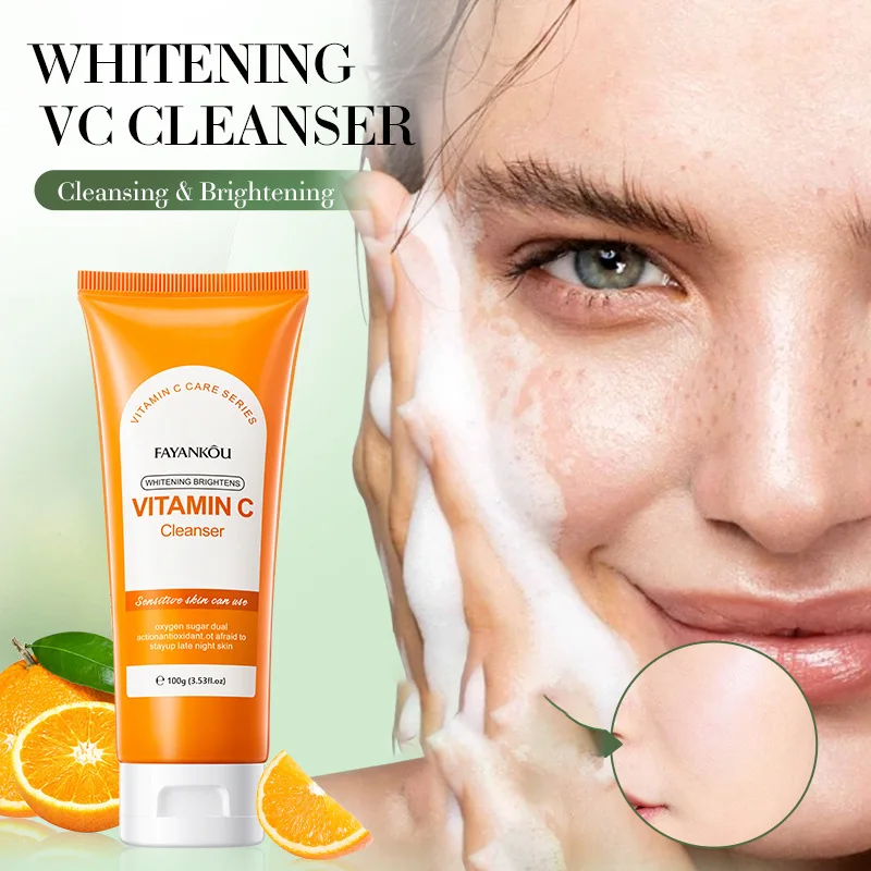 100g Vitamin C Facial Cleanser Face Wash Foam Cleanser Deep Cleansing Moisturizing Brightening Hydrating Skin Care Products