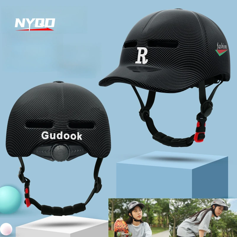 Bicycle Helmet GUDOOK New Baseball Hat Sunshade Hat Adult Scooter Helmet Mountain Road Adjustable Size Motorcycle Helmets