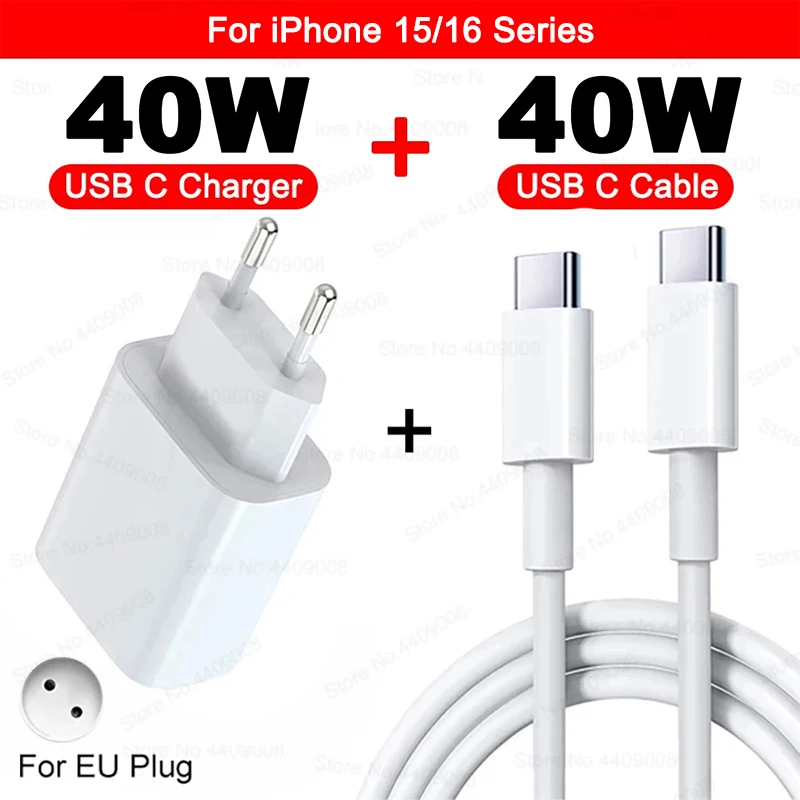 40 W Für iPhone Ladegerät USB Typ C Schnelle Ladegerät Für iPhone 16 15 14 13 12 11 Pro Max 7 8 Plus PD Ladekabel Telefon Zubehör
