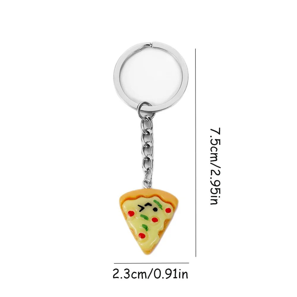 Cute Pizza Pendant Necklace for Women Vintage Pizza Shape Adjustable Necklace Best Friend Charms Keychain Jewelry Gift