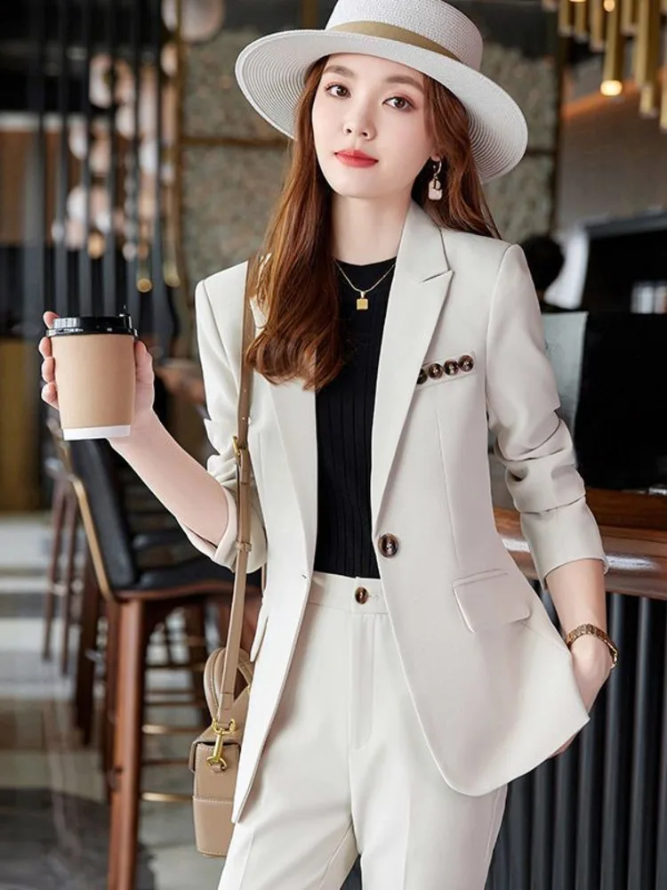 Women Blazer Simple Fashion Casual Long Sleeve Chic Elegant Outerwear Temperament Solid All-match Jacket Clothing New