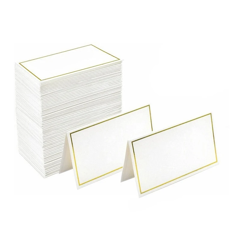 Cartões De Lugar Duráveis com Folha De Fronteira, Mesa Cartões De Barraca, Textura Cartão De Assento, Escolta Em Branco Nome Do Cartão Do Lugar, Configuração Da Tabela, Durável, 150Pcs