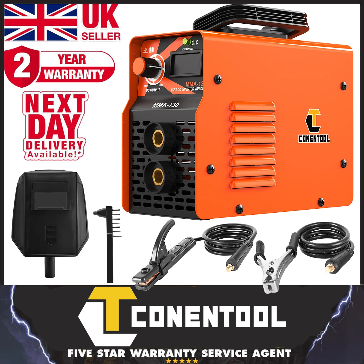 CONENTOOL Mini ARC Welder 2 in 1 TIG/MMA 220V Inverter Flux Core Welder IGBT Electric Welding Machine 20-130A