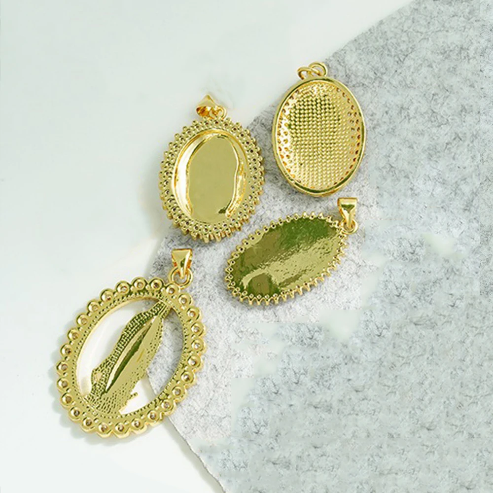 3Pcs Cubic Zirconia Religion Charms for Necklace Making Accessories Classic Virgin Mary Pendant DIY Jewelry Handmade Badge