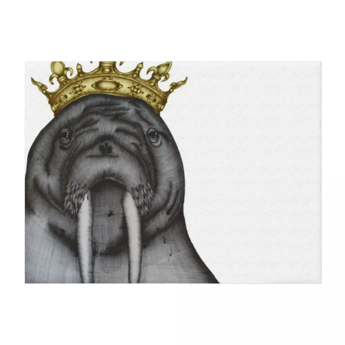 

The Walrus King II Throw Blanket funny gift Hair Baby Large Blankets