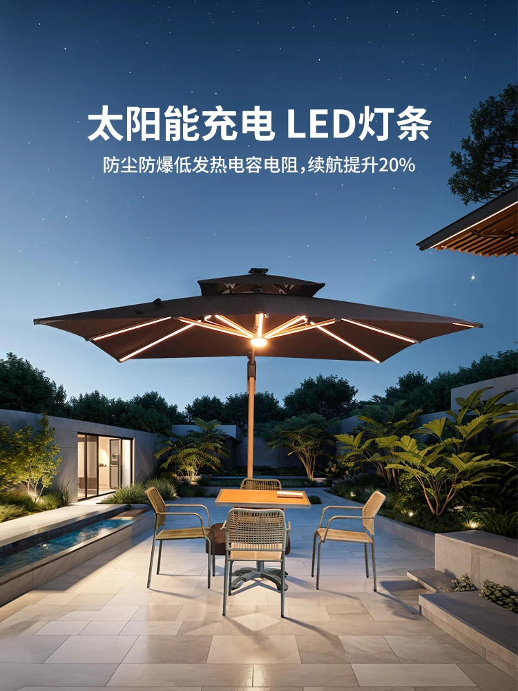 

Outdoor Parasol Courtyard Commercial Stall Sun Umbrella Outdoor Garden Terrace Villa Yard Solar Roman Umbrella